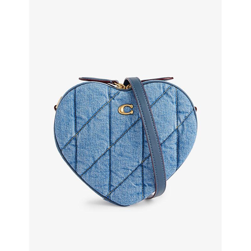 COACH Heart Denim Crossbody Bag in Blue | Lyst