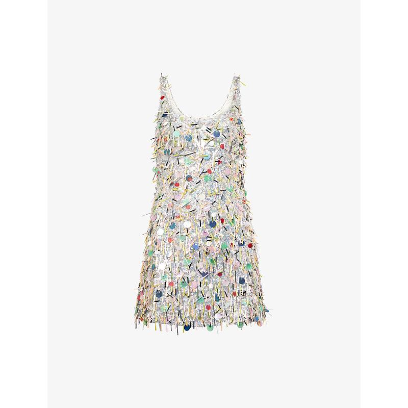 sandy liang sequin dress Sandy Liang Simon Embellished Woven Mini Dress in White