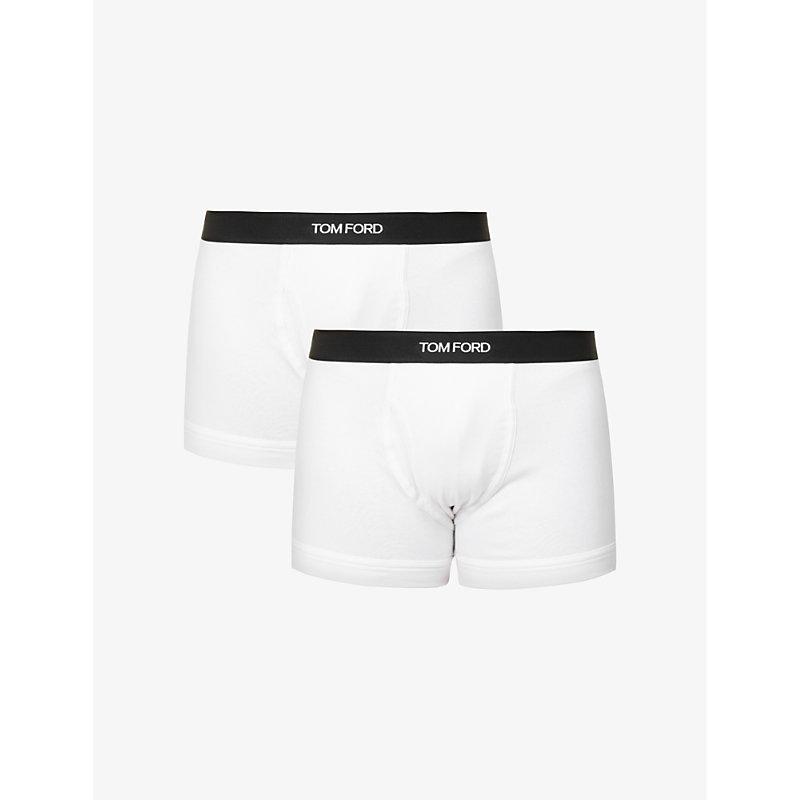 logo-waistband stretch-cotton boxers, TOM FORD