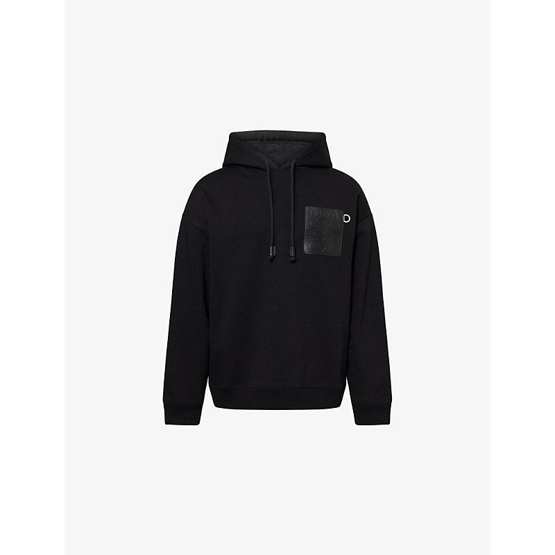 パーカー・フーディ LOEWE COTTON HOODIE WITH LOGO Relaxed fit hoodie in cotton Black - LOEWE