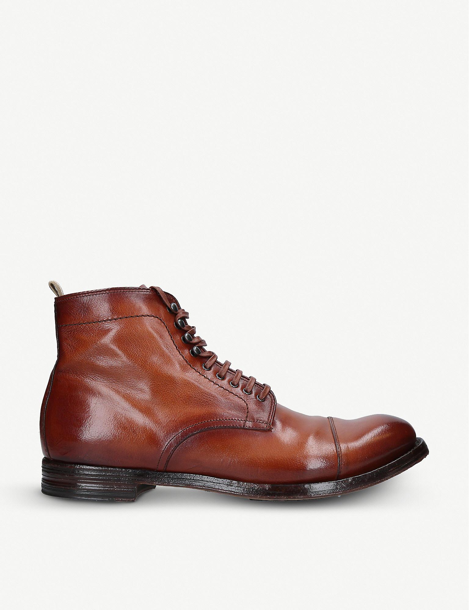 Officine Creative Anatomia 16 Leather Ankle Boots in Brown for Men | Lyst
