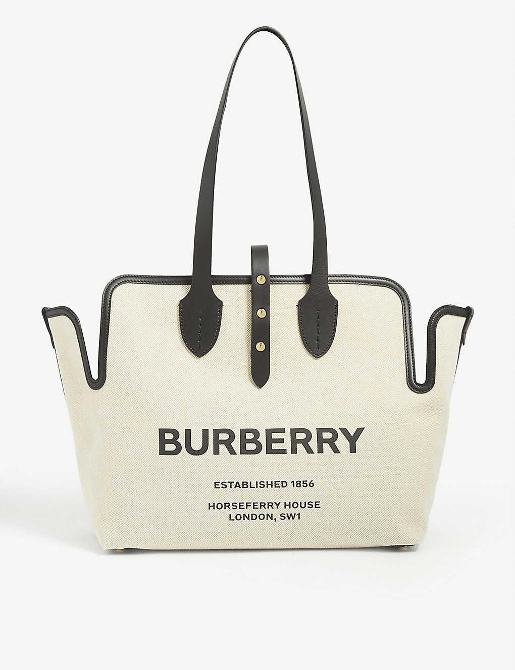 burberry logo tote bag