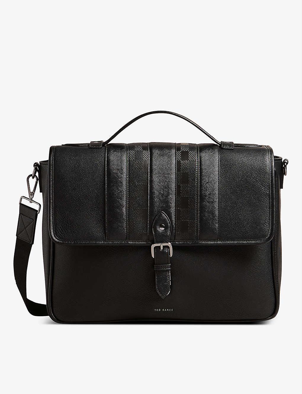 Ted Baker Wayvees Logo hardware Faux leather Satchel in Black