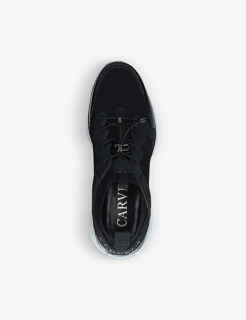 Carvela Kurt Geiger Denim Link Toggle Bubble Low-top Stretch-knit Trainers  in Black | Lyst