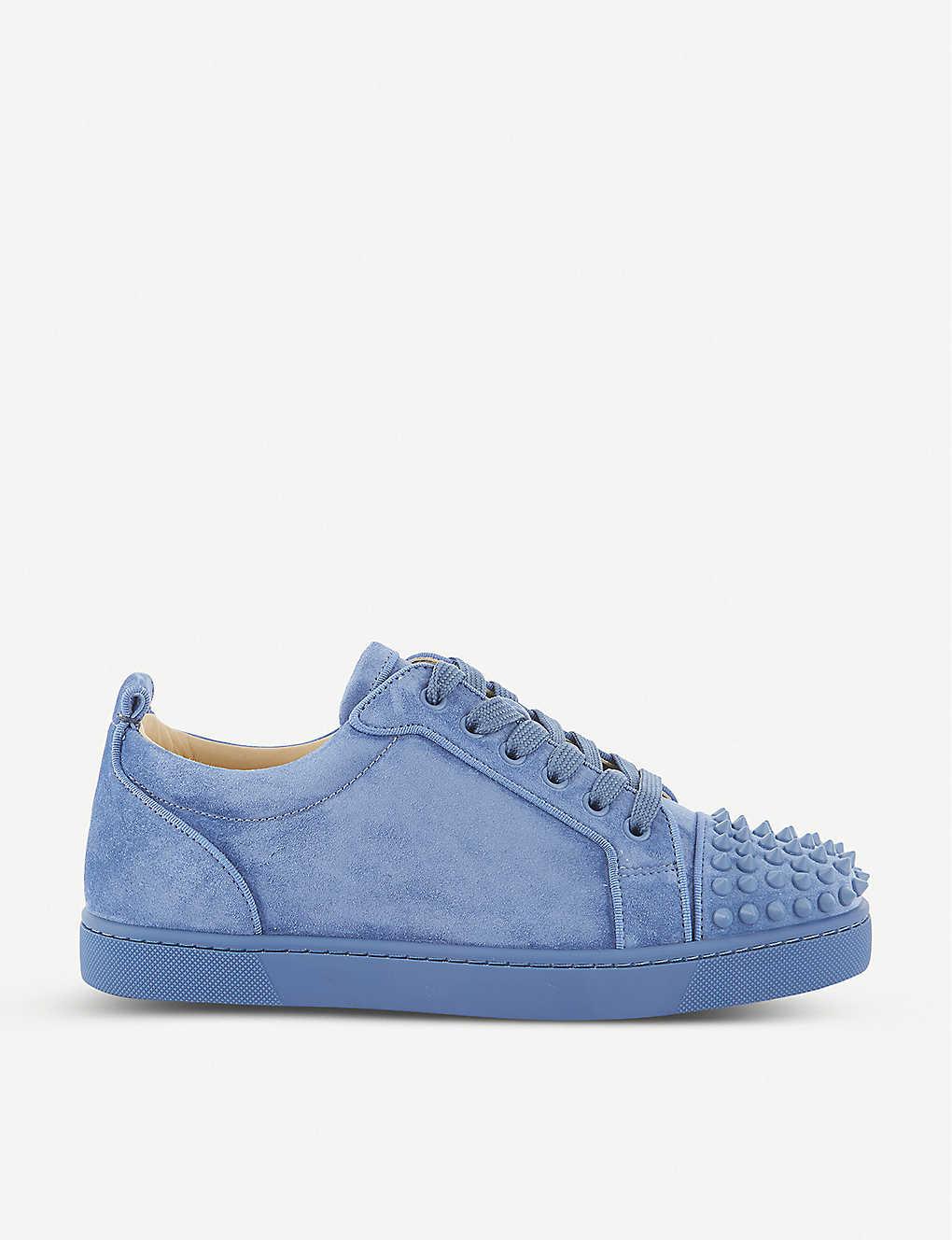 Christian Louboutin Suede Louis Junior Spikes Orlato Flat Veau Vel in Blue for Men - Save 21% - Lyst