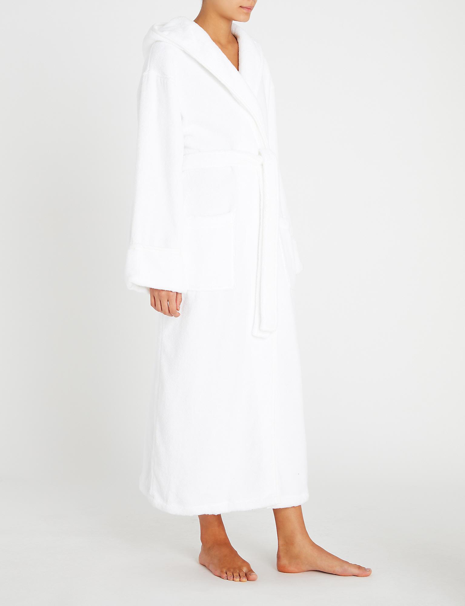 Unisex Hydrocotton Hooded Robe in White 