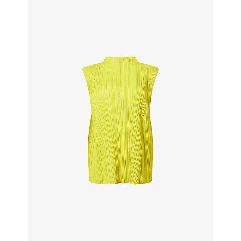 Yellow Pleats Please Issey Miyake Tops for Women | Lyst