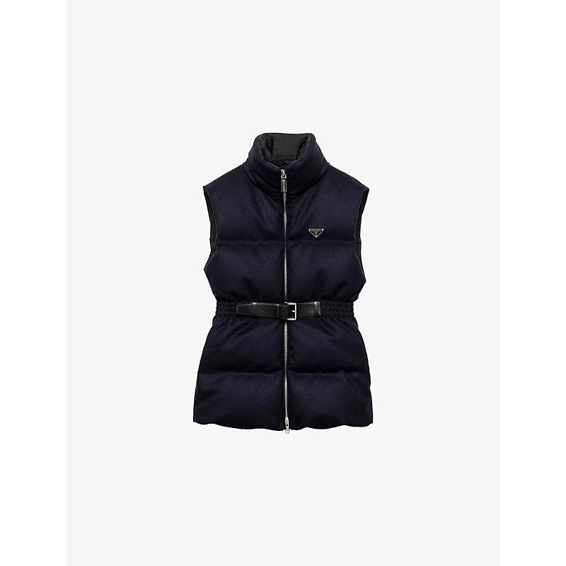 ベスト・ジレ Prada Navy Blue Wool Vest Women's Prada Waistcoats and gilets | Lyst