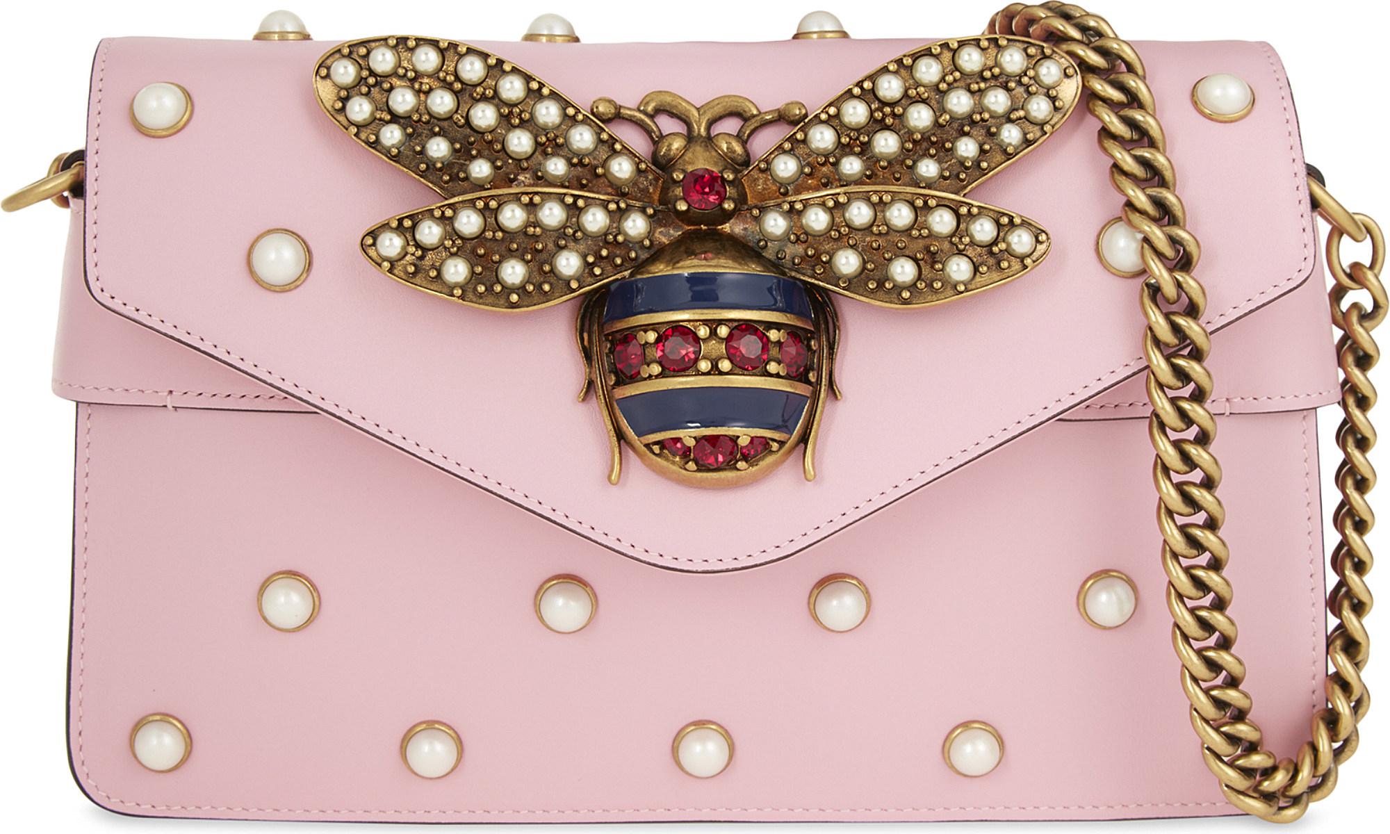pink gucci bag with bee