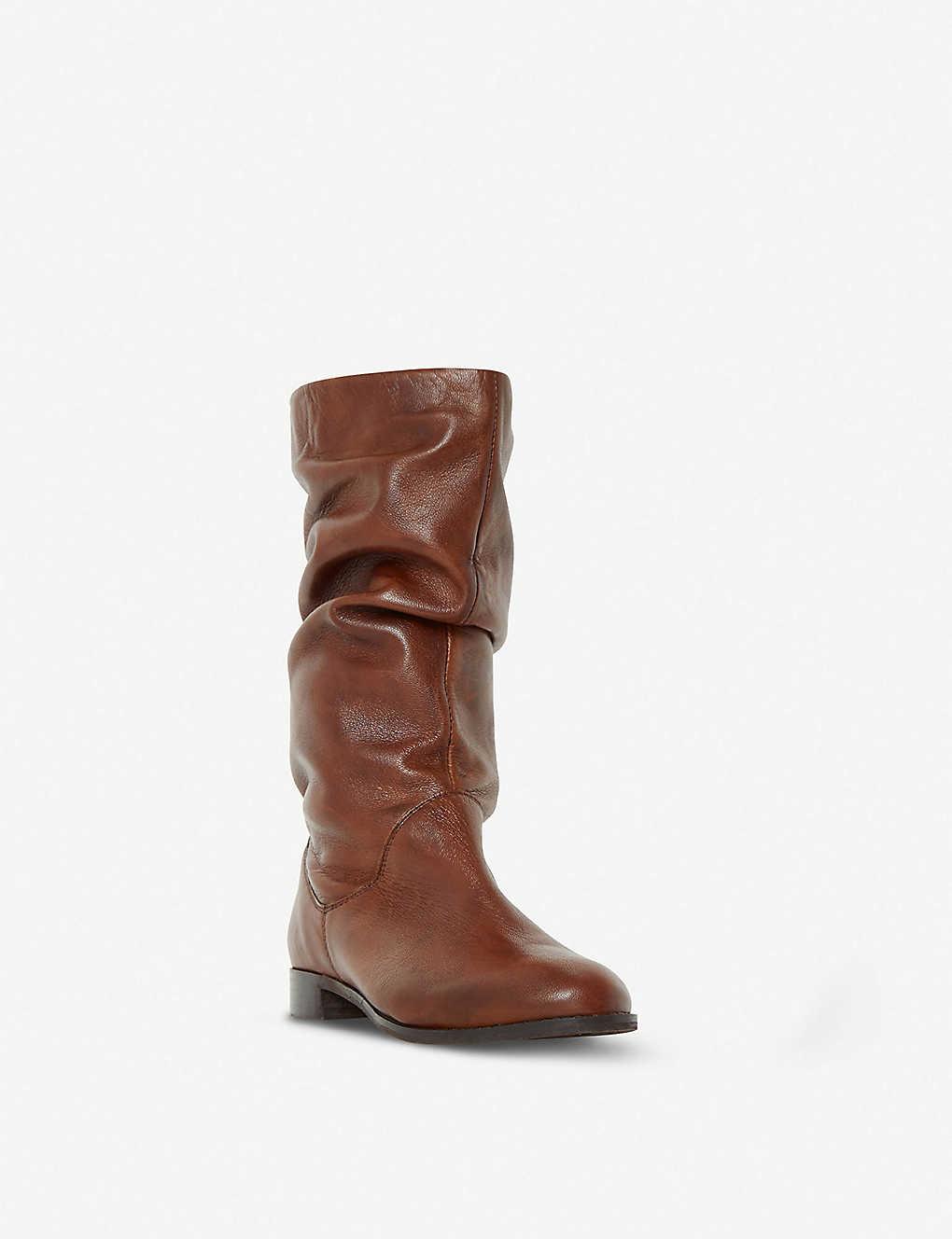 Dune Rosalind Slouchy Leather Boots in Tan-Leather (Brown) - Lyst