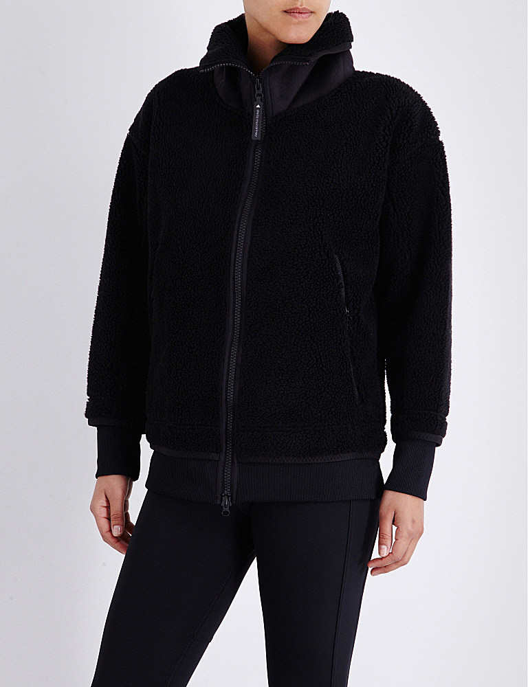 adidas By Stella McCartney Teddy Fleece Jacket in Black - Lyst