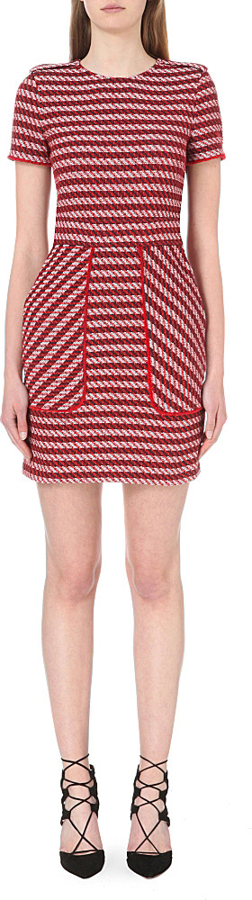maje red tweed dress