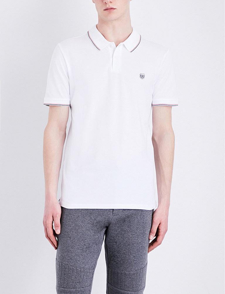 The kooples sport Crest-detail Cotton-piqué Polo Shirt in White for Men