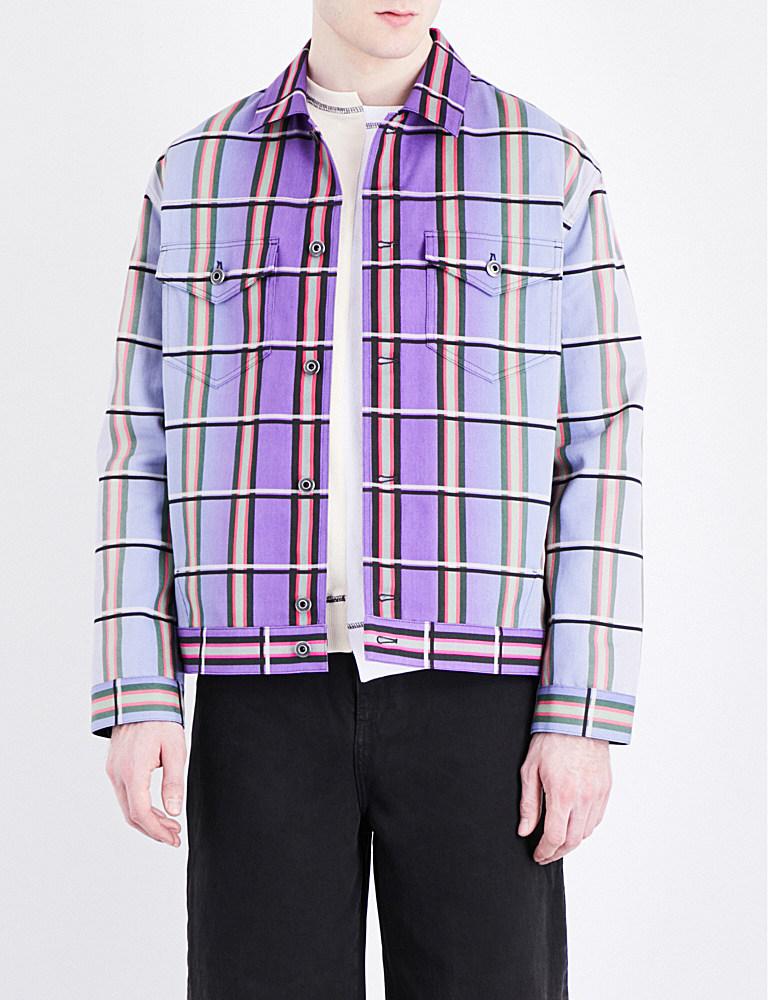 checked denim jacket