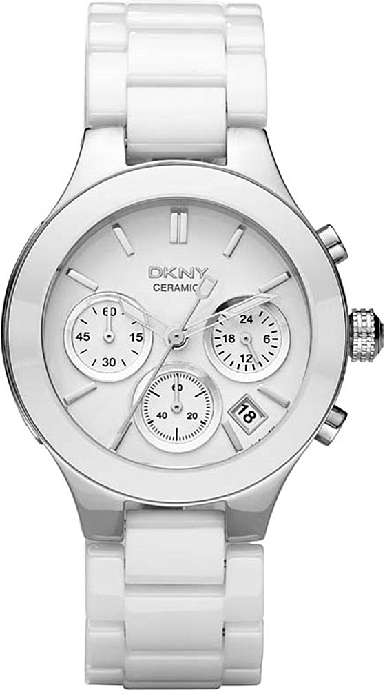 DKNY Ny4912 Chambers Stainless Steel And Ceramic Watch in White | Lyst