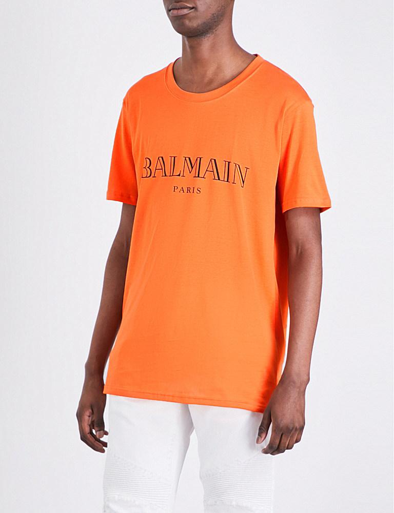 Orange balmain t shirt Clearance