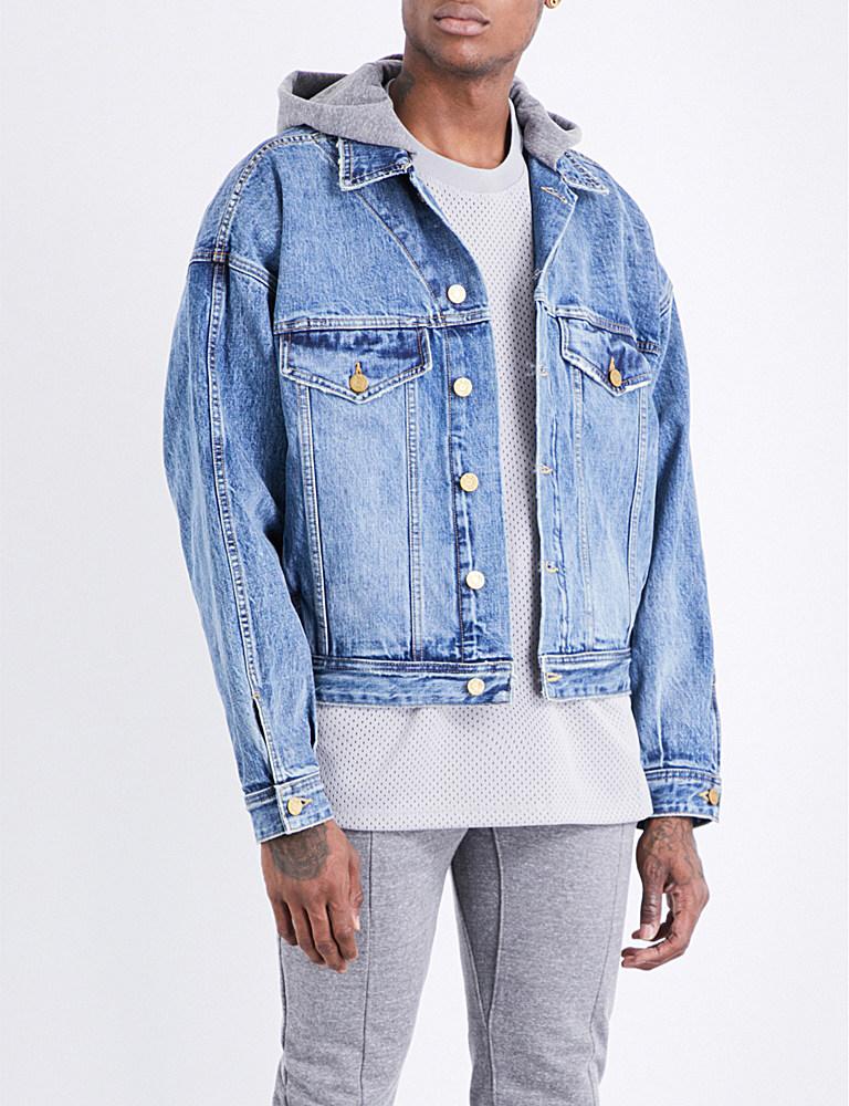 Fear Of God Fifth Collection Hooded Denim Jacket in Blue for Men | Lyst