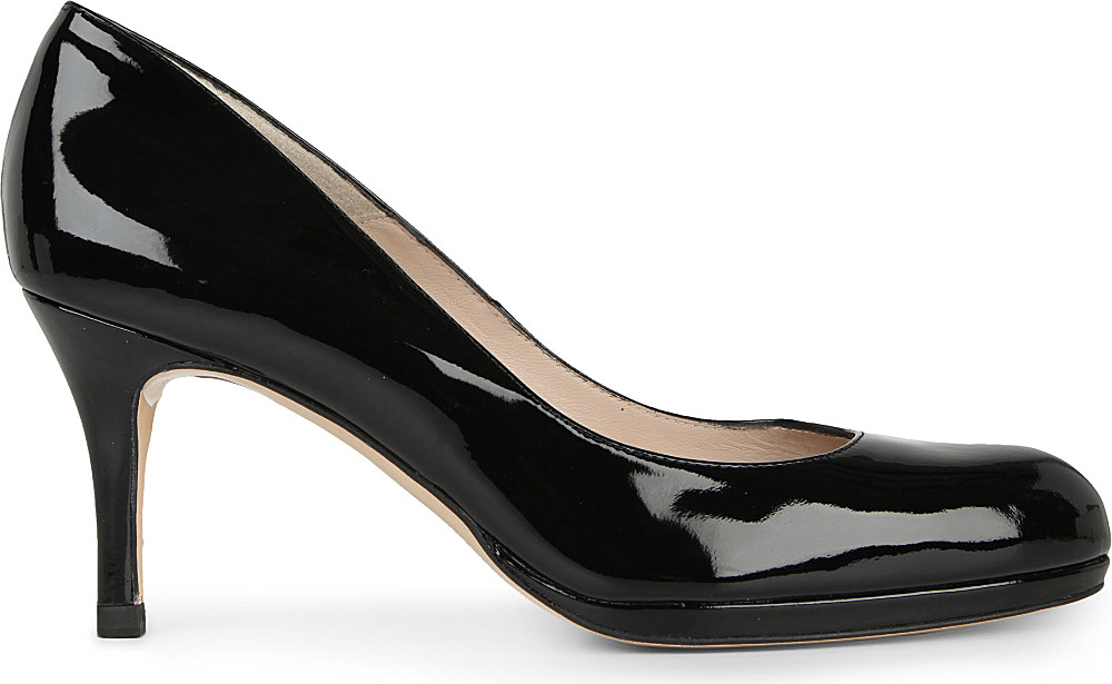 lk bennett floret black patent