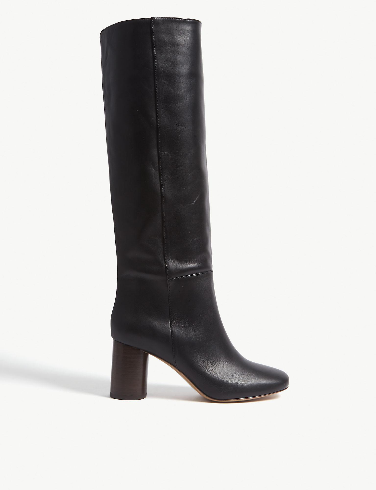 Sandro Leather Boots Black - Lyst