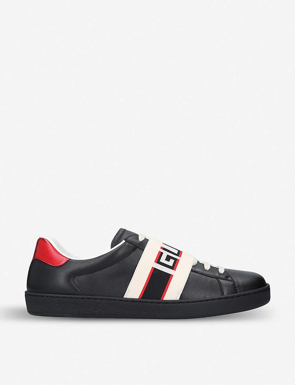 gucci shoes black and red