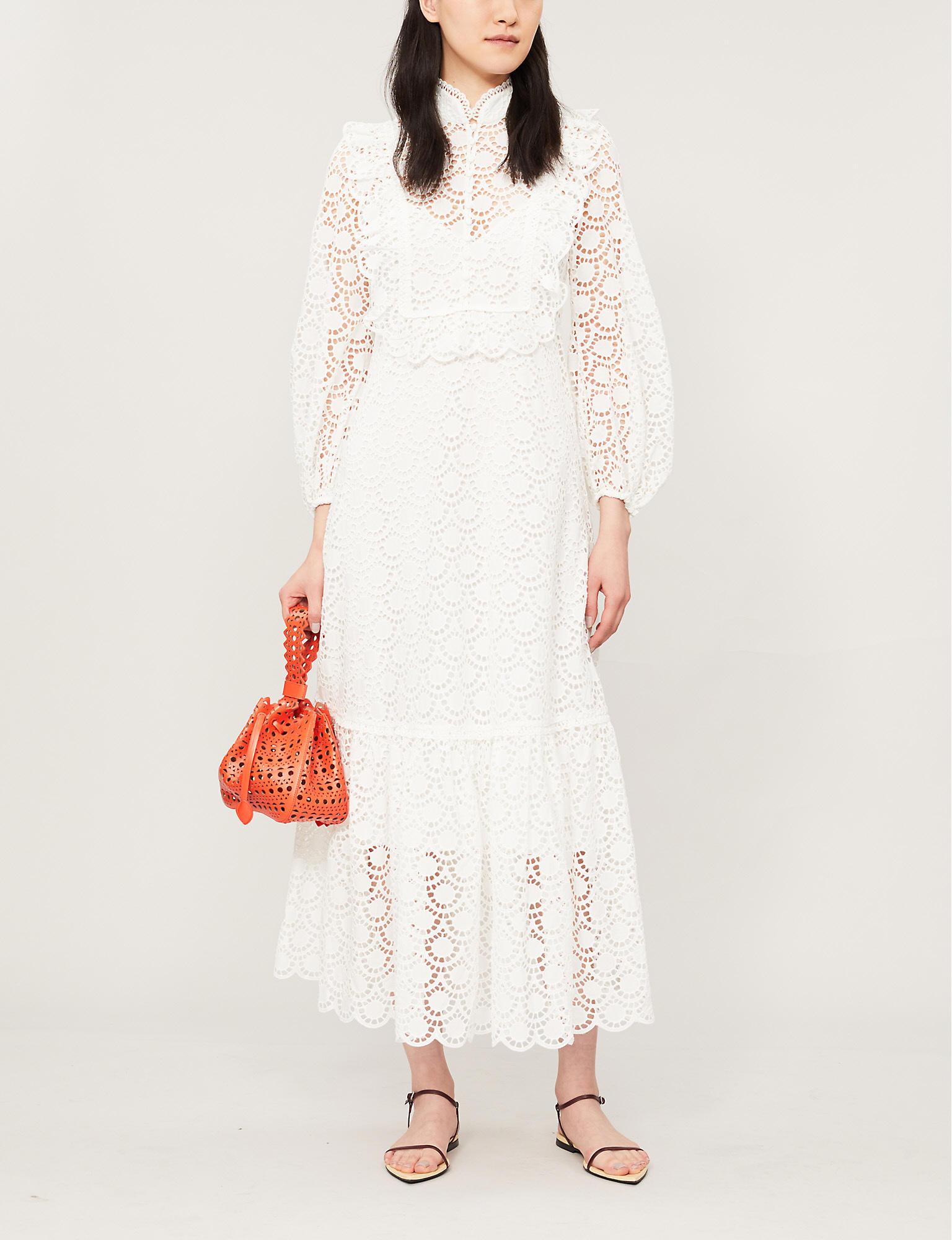 Zimmermann Goldie Scalloped-trim Lace Midi Dress in Ivory (White) | Lyst  Australia