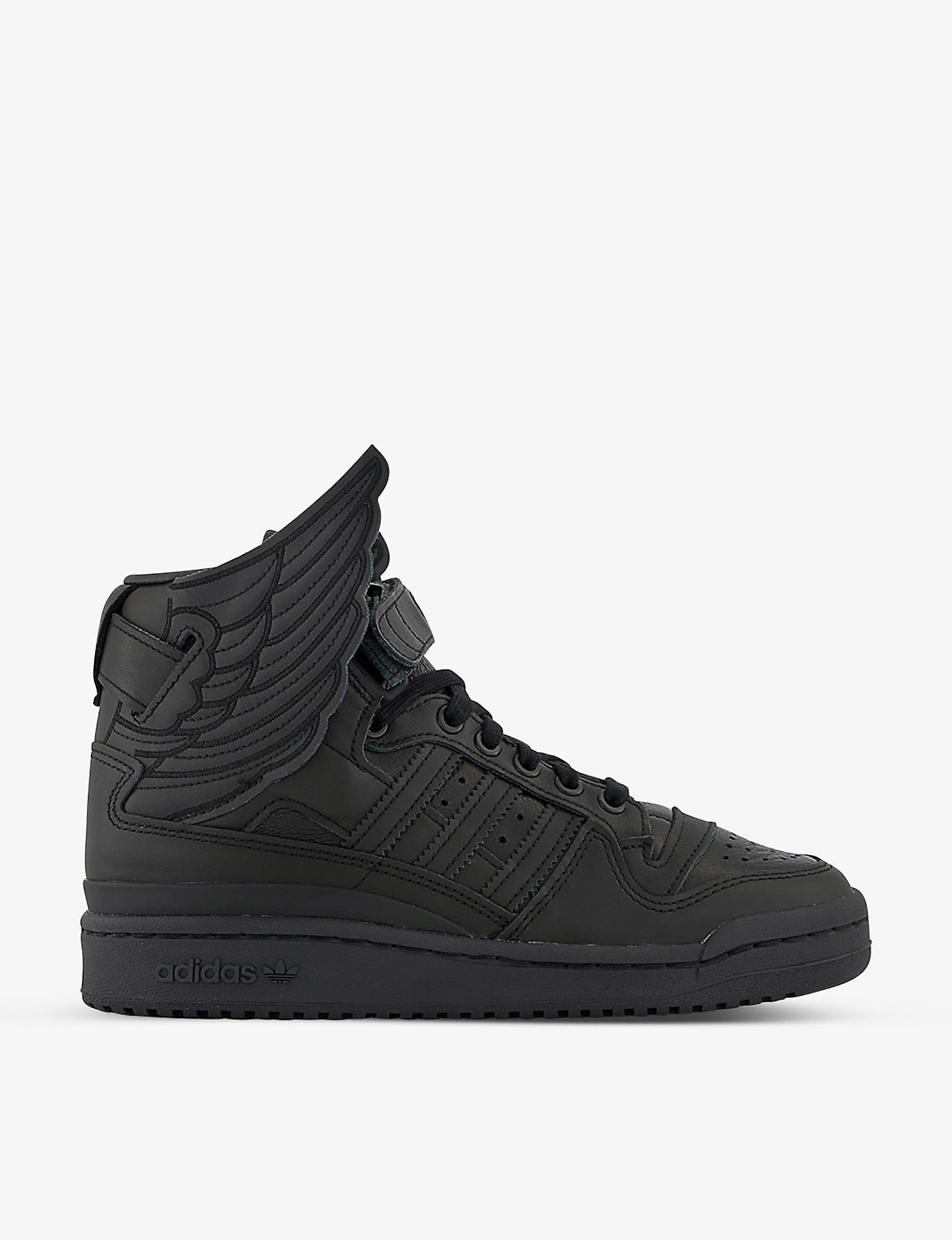 adidas X Jeremy Scott New Wings Leather High-top Trainers in Black for Men  | Lyst