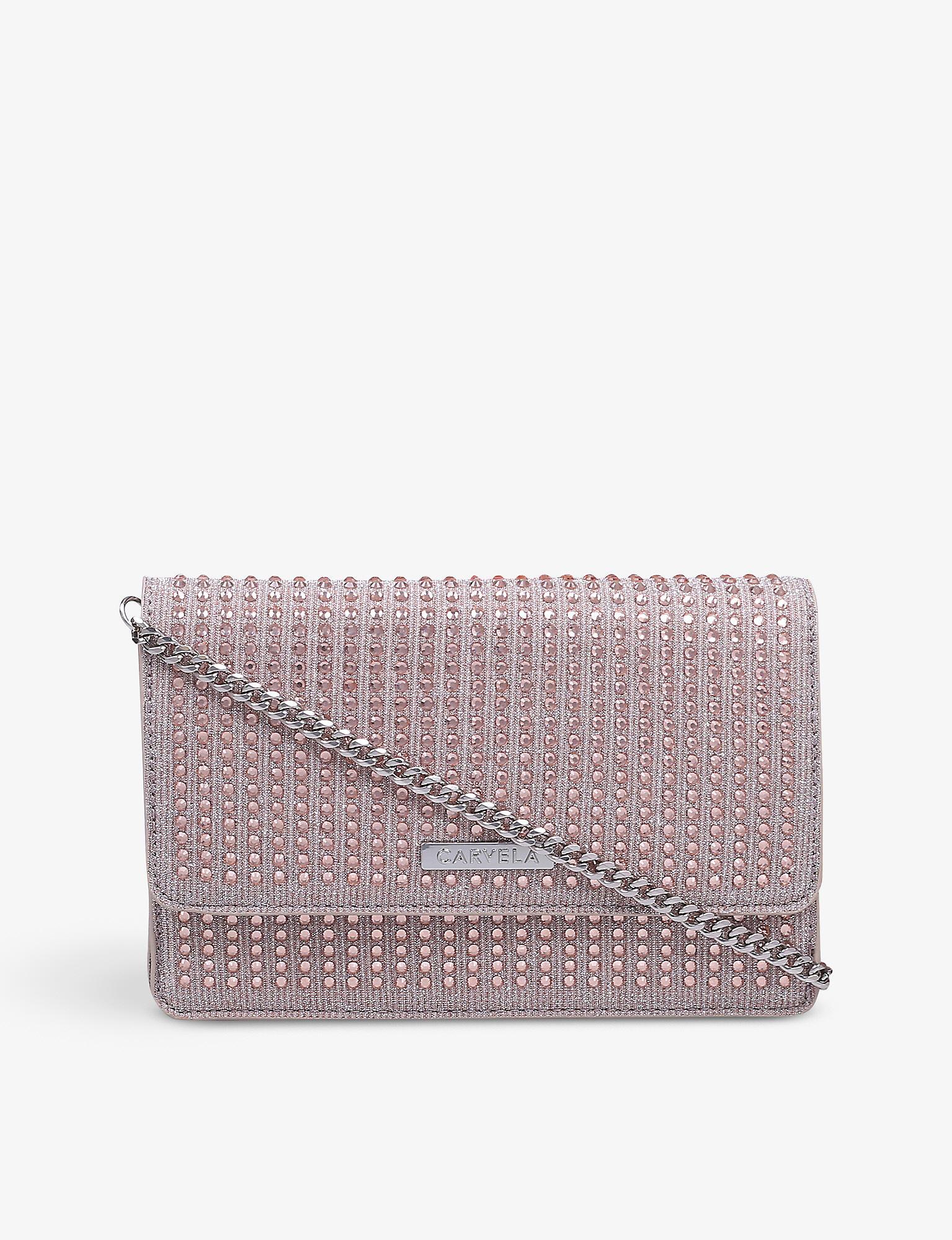 Carvela Kurt Geiger Charm Woven Clutch Bag in Pink | Lyst