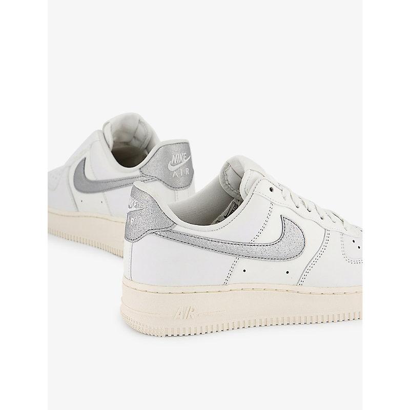 Nike Air Force 1 07 Logo Embossed Leather Low-top Trainers in White | Lyst