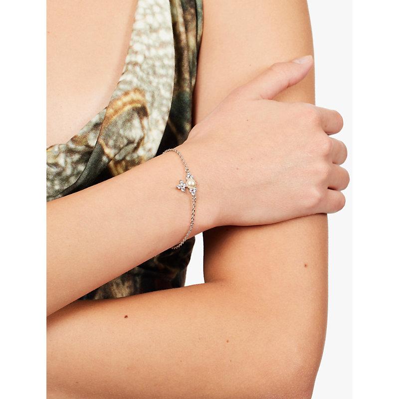 【VIVIENNE WESTWOOD】Mariarena Bracelet Brass Platinum Vivienne Westwood Feodora Brass And Cubic Zirconia Bracelet