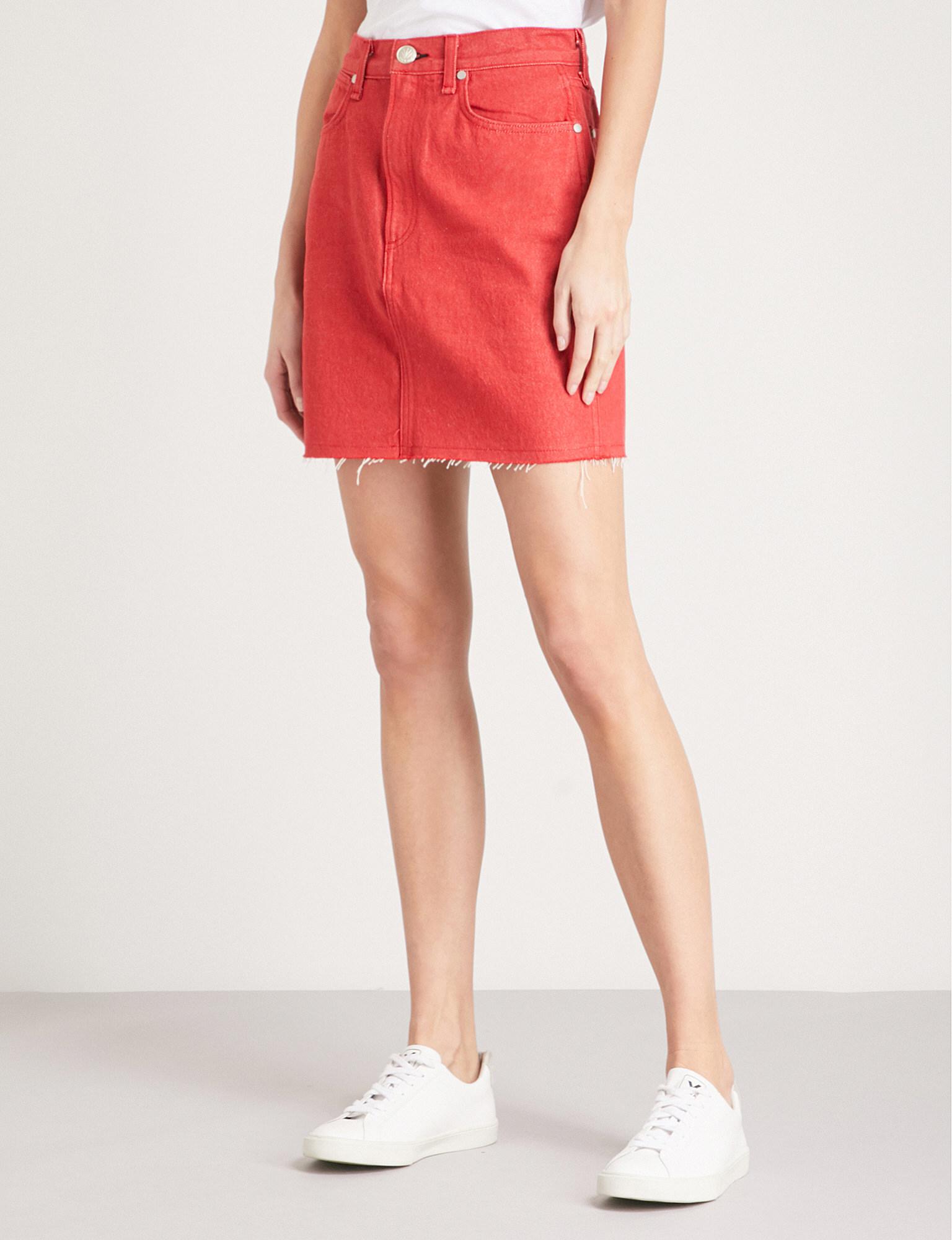 rag and bone moss denim skirt