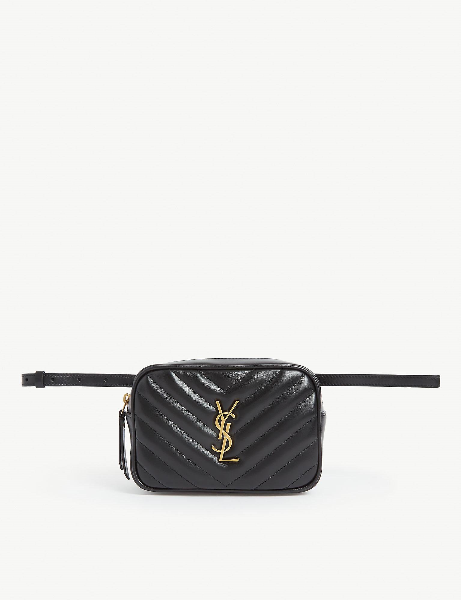 Saint Laurent Lou Leather Bum Bag in Black Gold (Black) Lyst