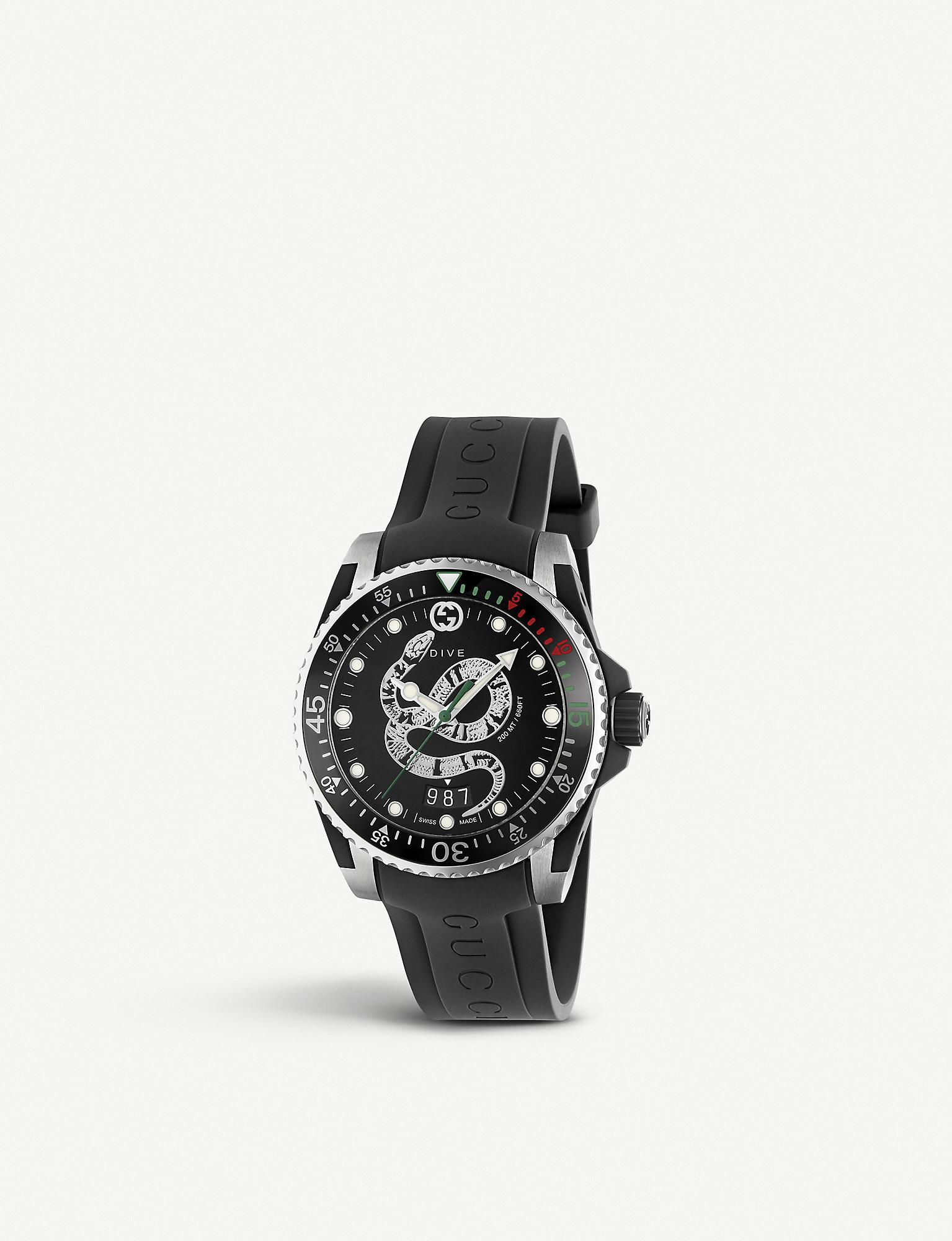 gucci dive watch 45mm snake
