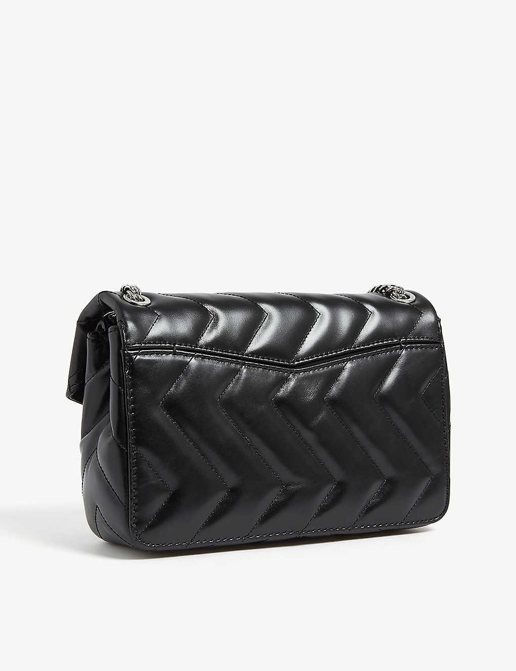 Sandro Yza Quilted Leather Shoulder Bag in Black - Lyst