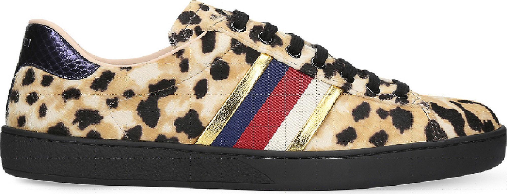 gucci leopard print trainers