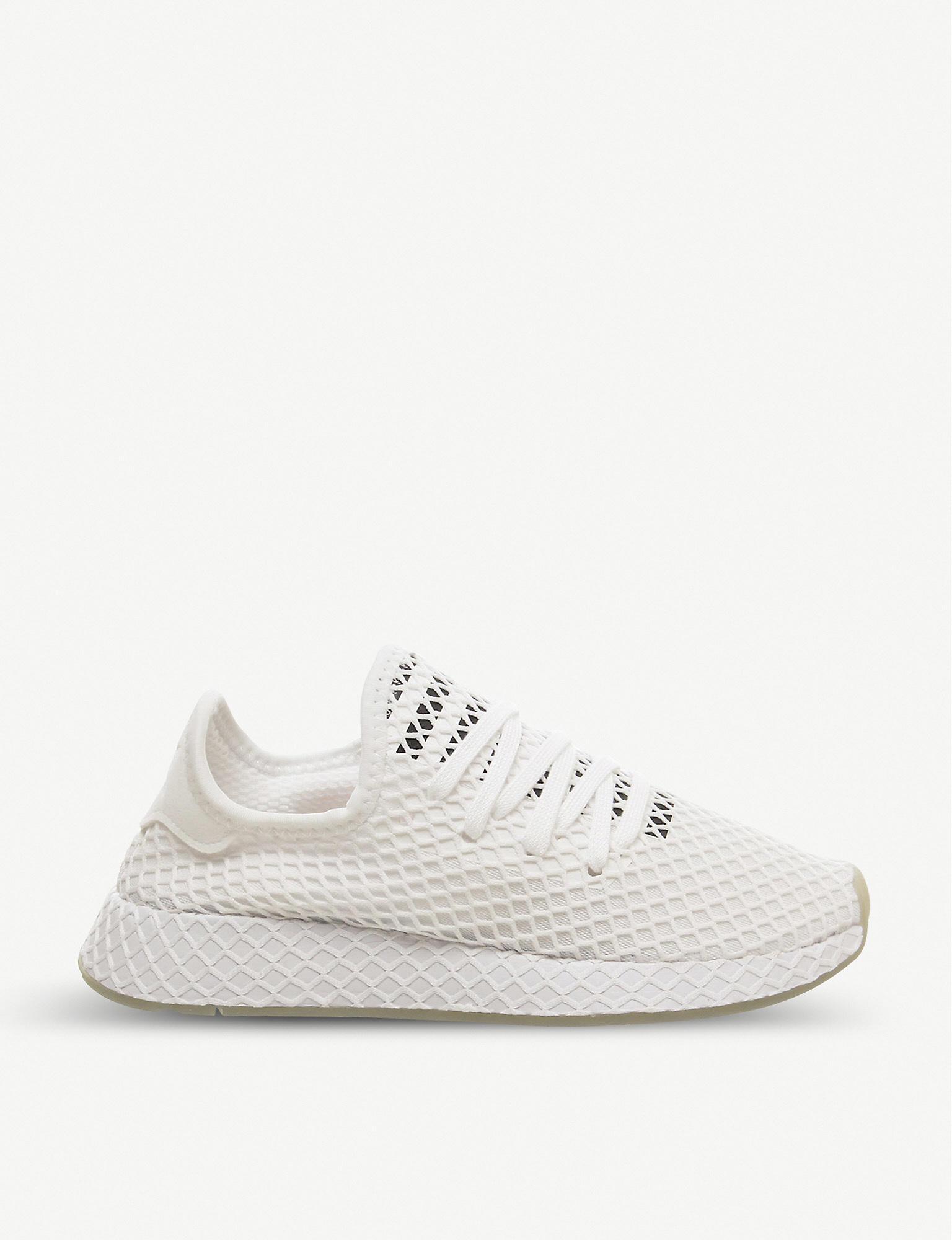 adidas white mesh trainers