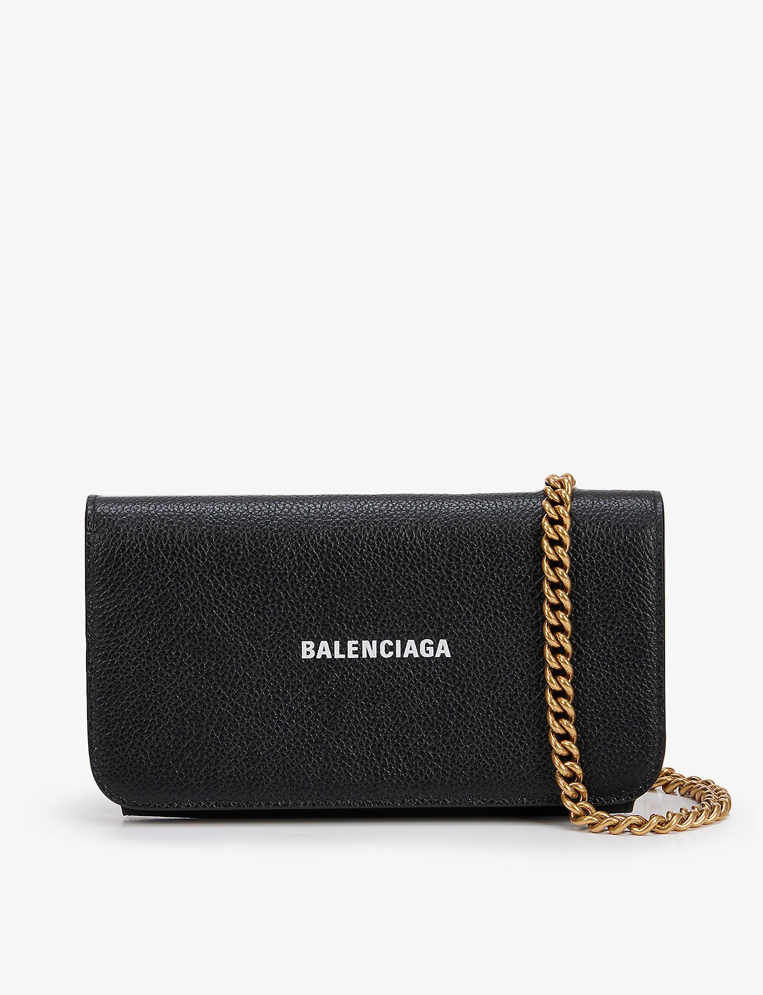 Balenciaga Cash Leather Crossbody Bag in Black Lyst