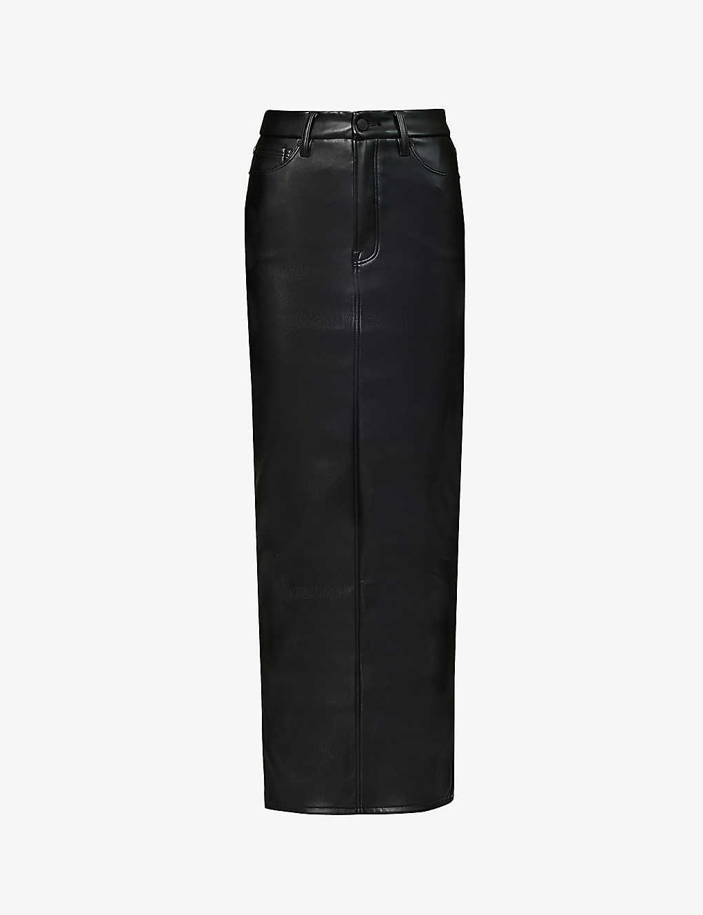 GOOD AMERICAN Uniform Slim fit Faux leather Maxi Skirt in Black Lyst