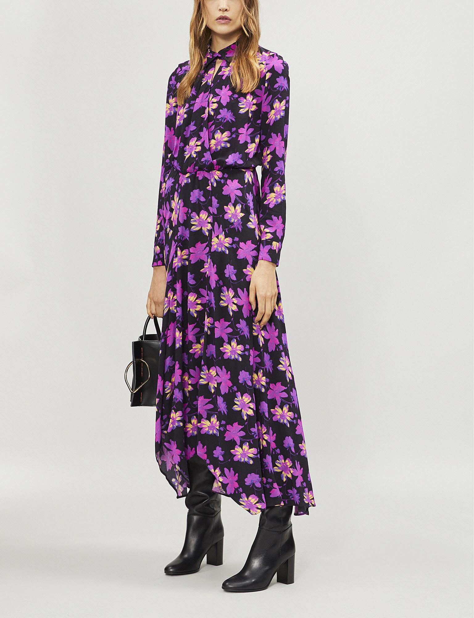 Maje Long Dress With Floral Print 