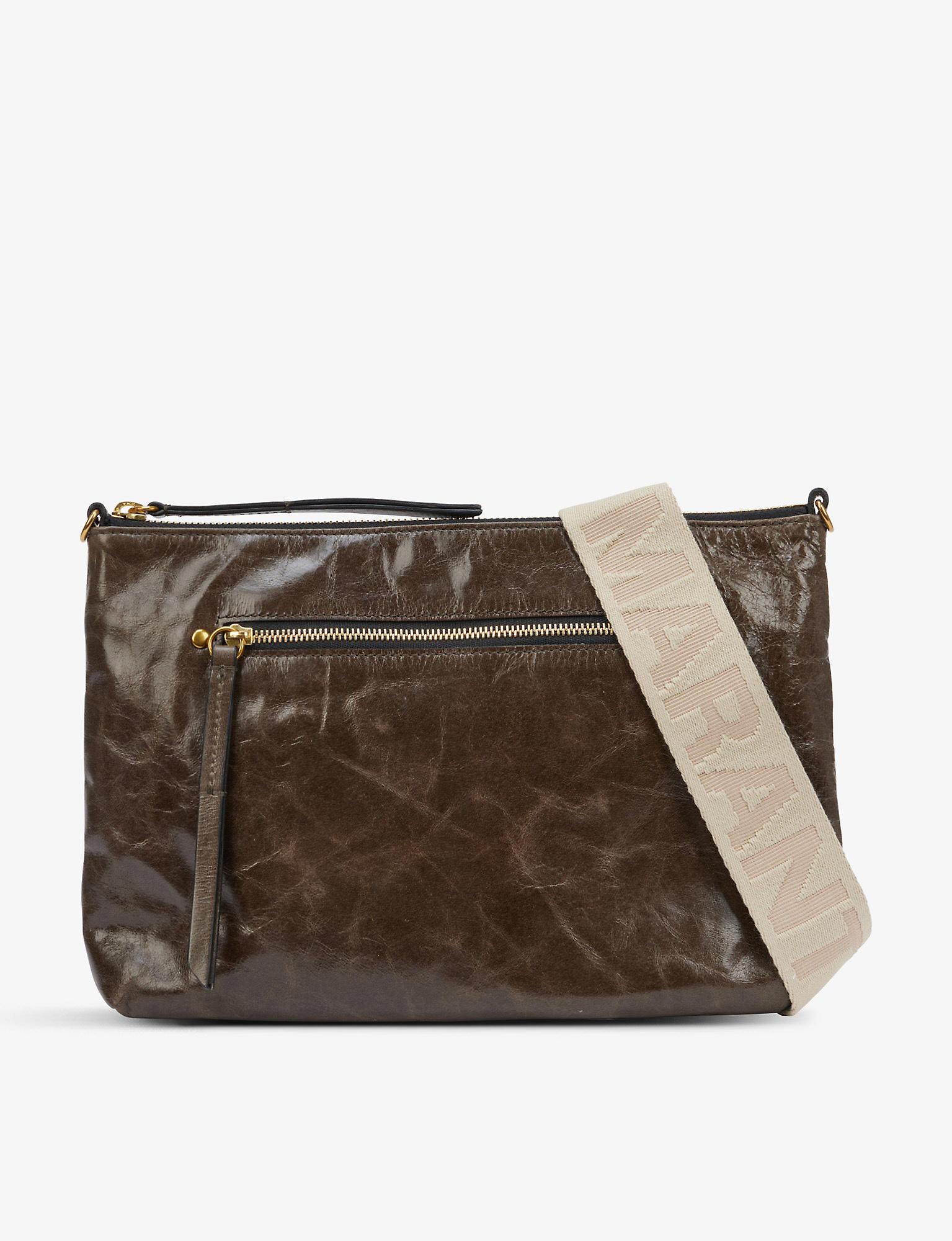 Isabel Marant Nessah Leather Crossbody Bag in Khaki (Green) Lyst