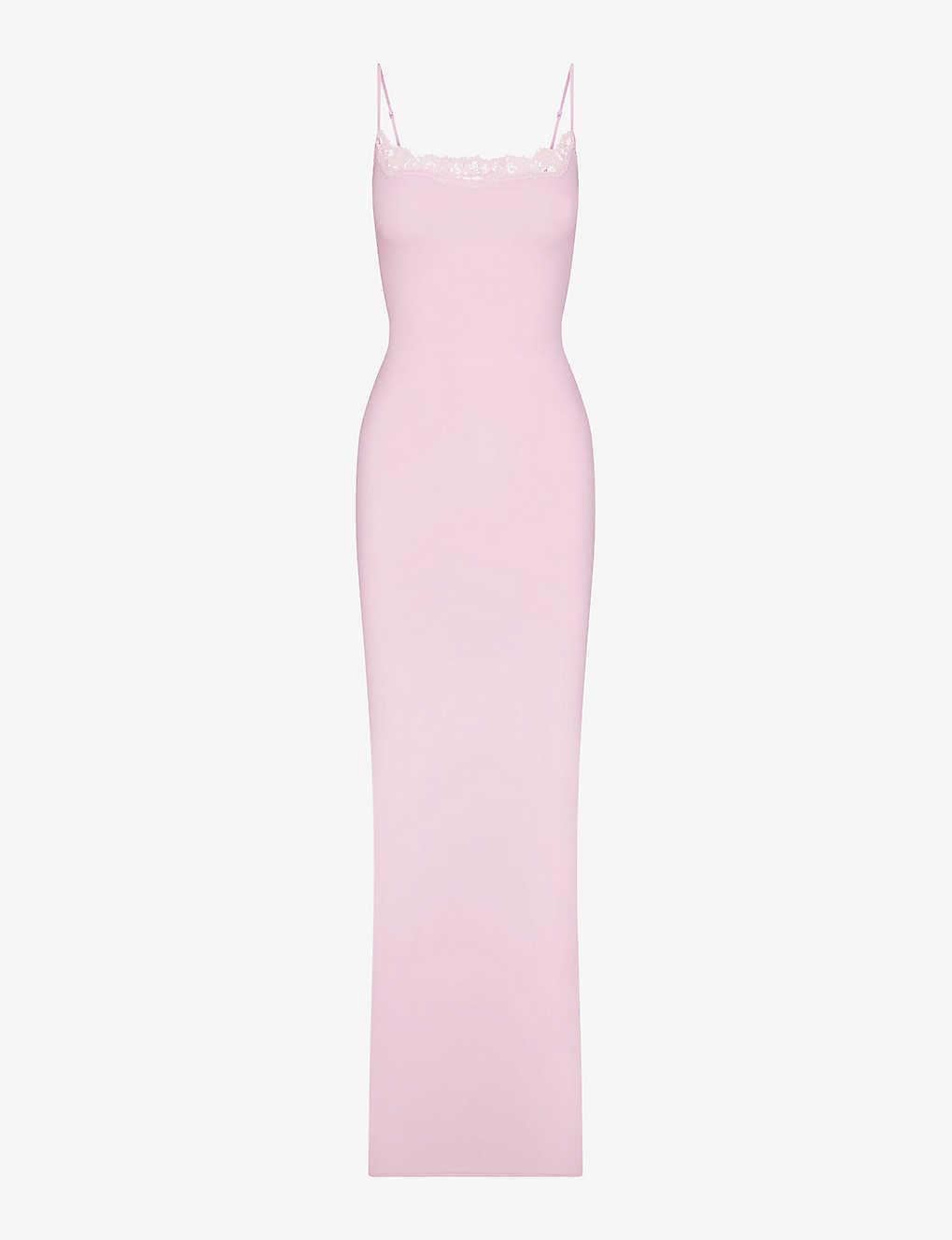strapless open back dress Camille Pink Shimmer Toddler Squeaky Shoe