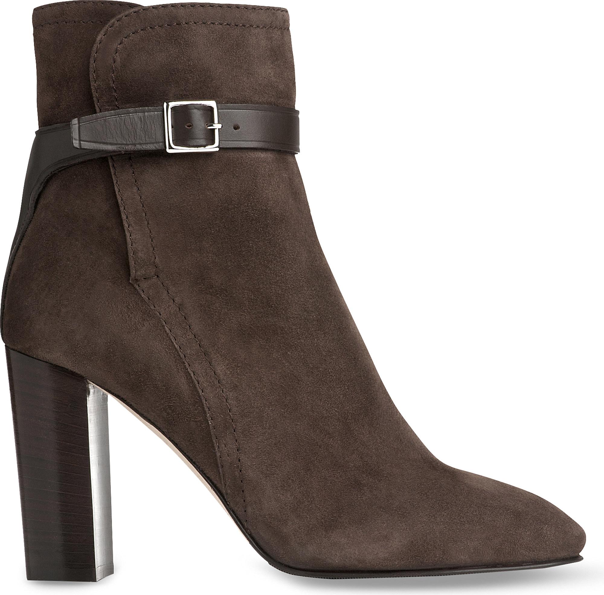 L K Bennett Kiely Suede Ankle Boots In G R Y C H A R C O A L