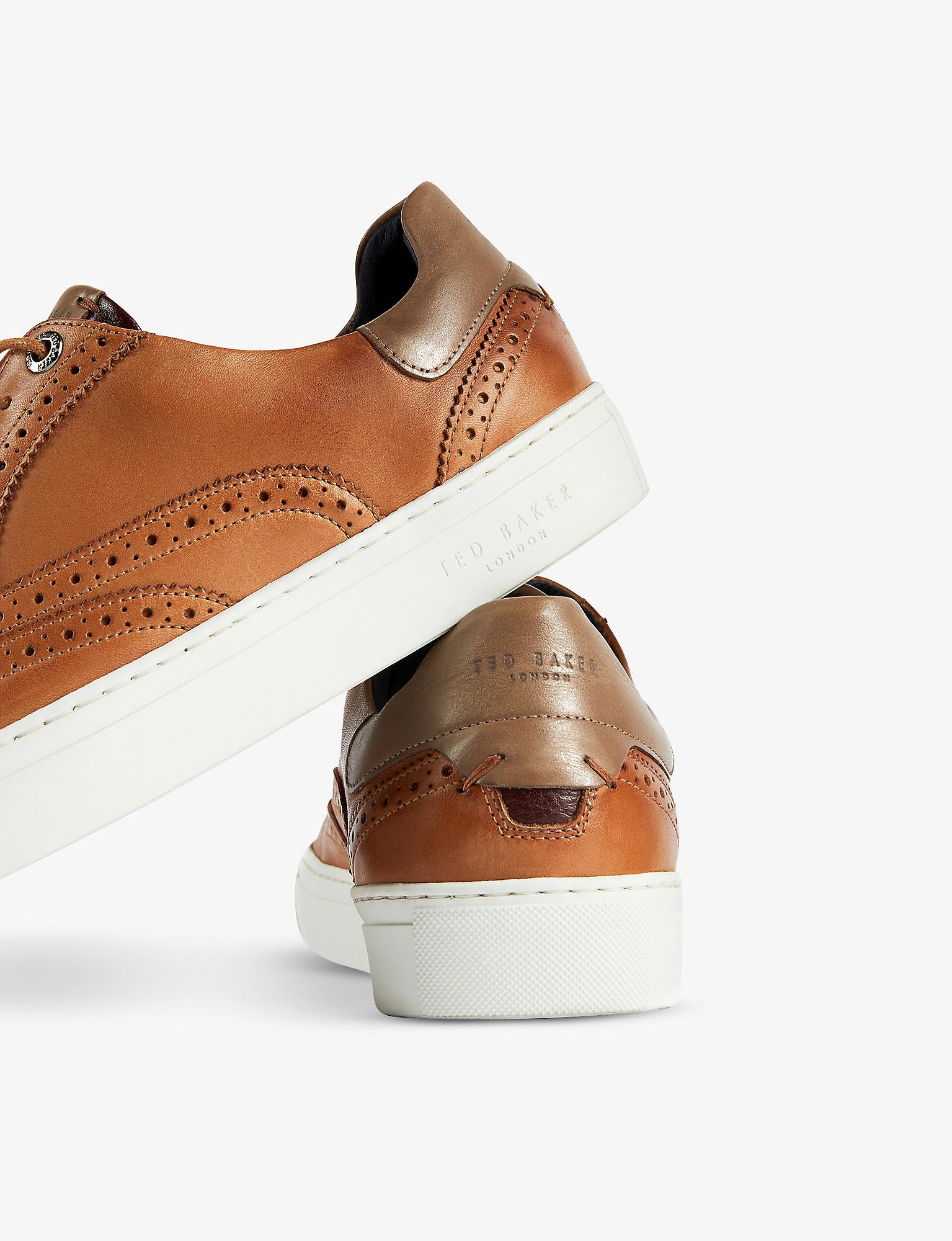 leather brogue trainers