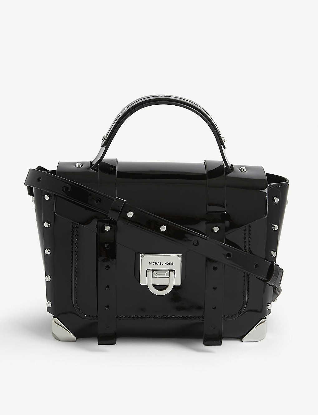michael kors manhattan medium leather satchel