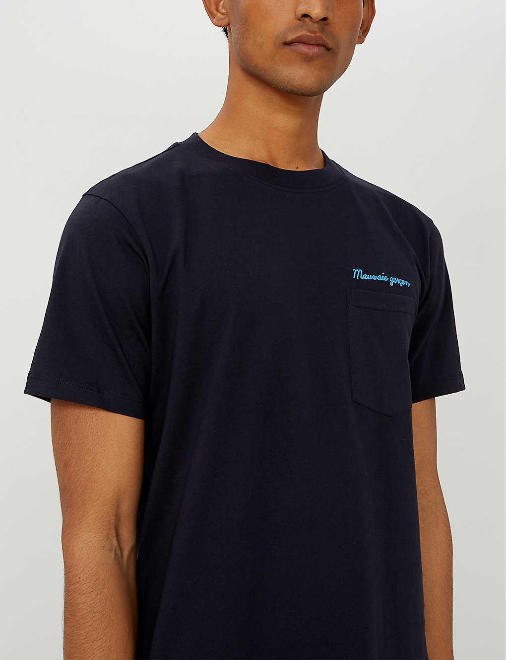 Sandro Mauvais Garcon Crewneck Cotton-jersey T-shirt in Navy Blue (Blue)  for Men | Lyst
