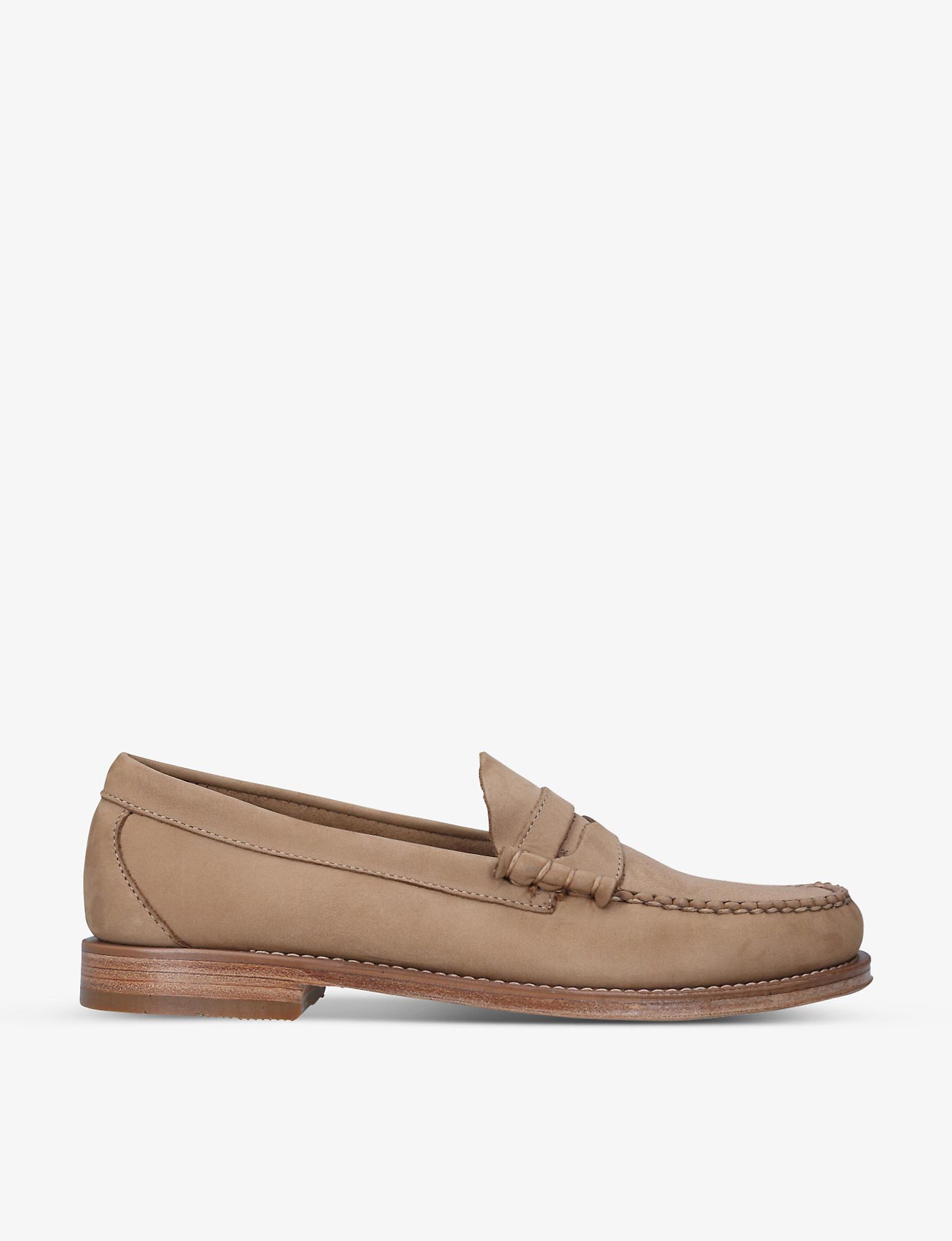 G.H. Bass & Co. Leather Weejun Heritage Nubuck Penny-loafers in Beige ...