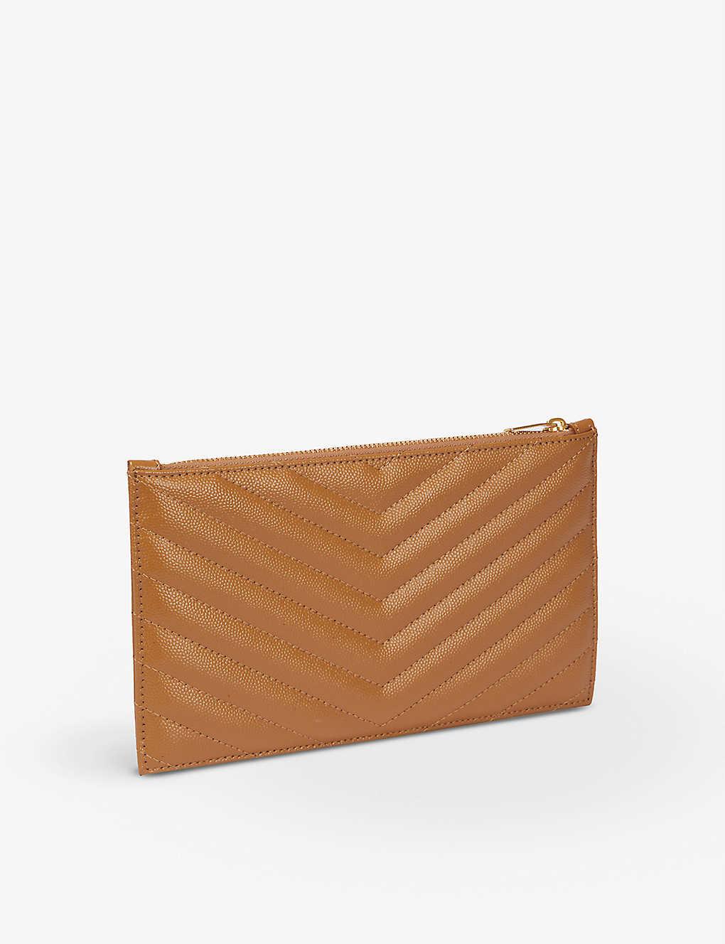 monogram quilted leather clutch