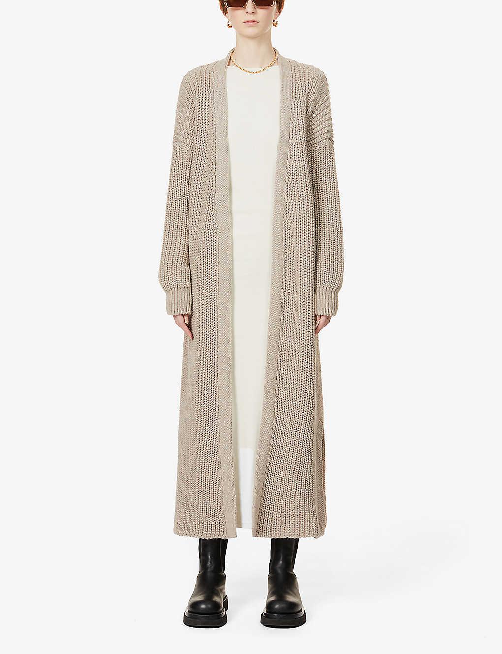 topshop stone maxi cardigan