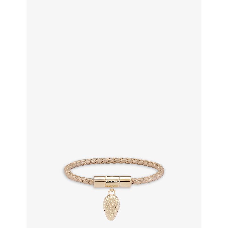 bvlgari Gold Serpenti Forever Leather Bracelet