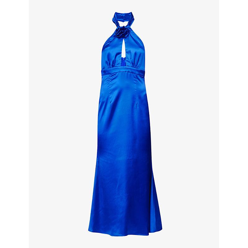 Amy Lynn Flowerappliqué Stretchwoven Maxi Dress in Blue Lyst