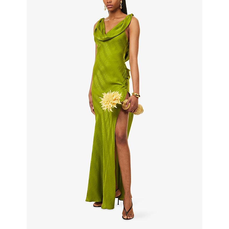 Rat & Boa Navarra Cowl-Neck Silk Maxi Dress in Green | Lyst UK
